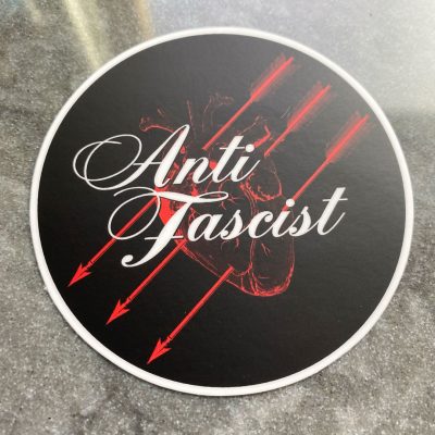 Anti-fascist heart sticker