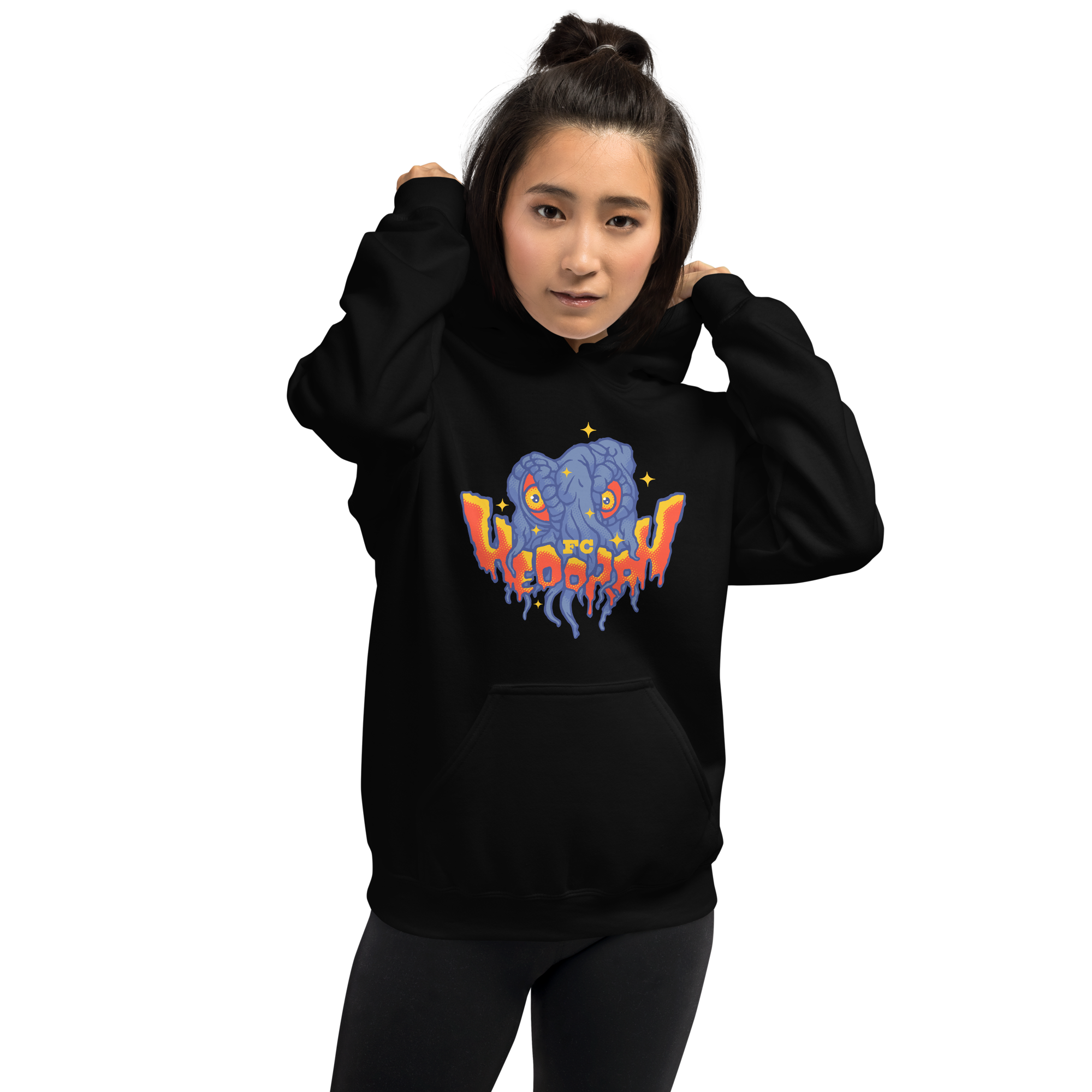 Hedorah FC (Smog Monster) pullover hoodie – Kaiju Soccer League - Image 2