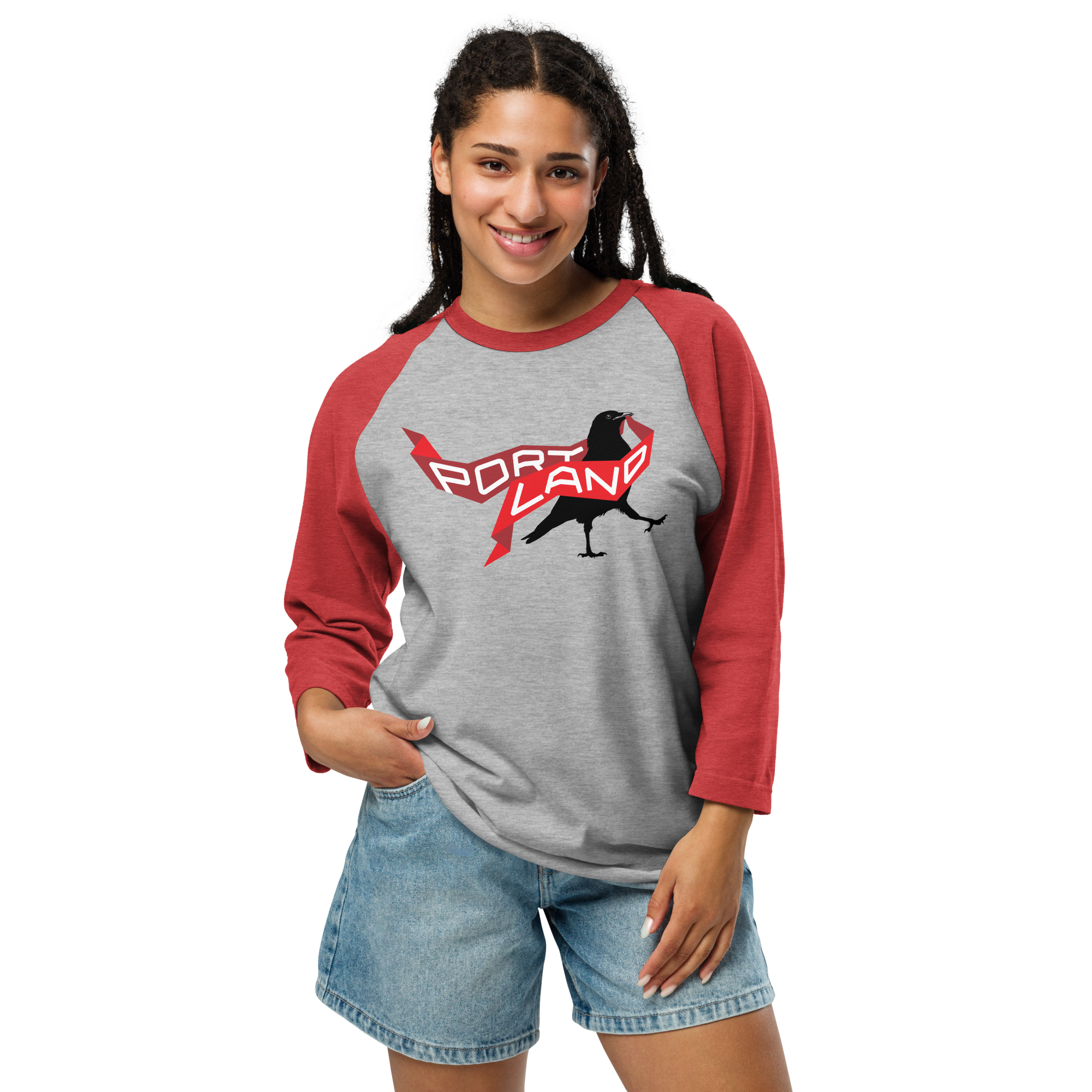 Portland Represent! crow raglan sleeve