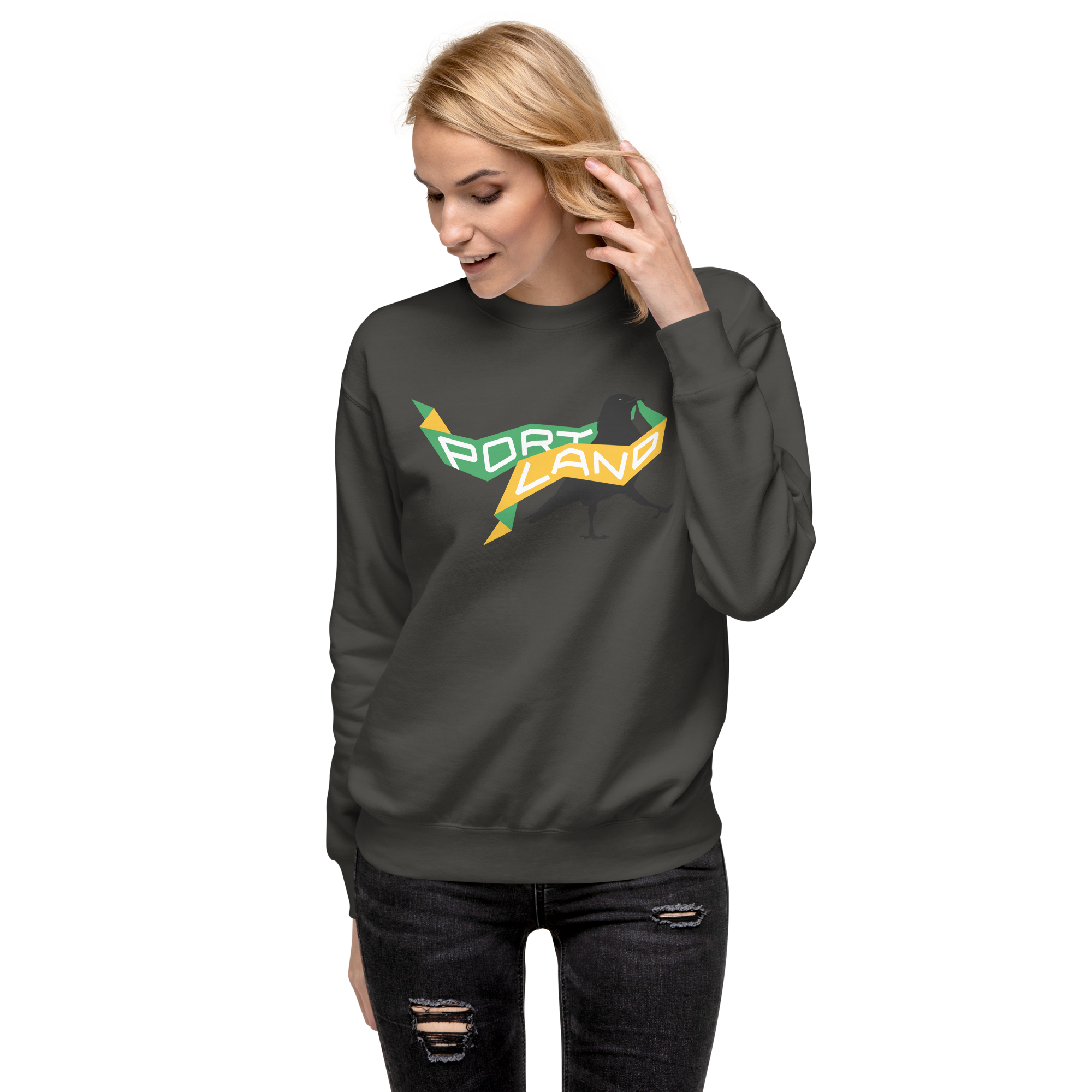 Portland Represent! crow sweatshirt