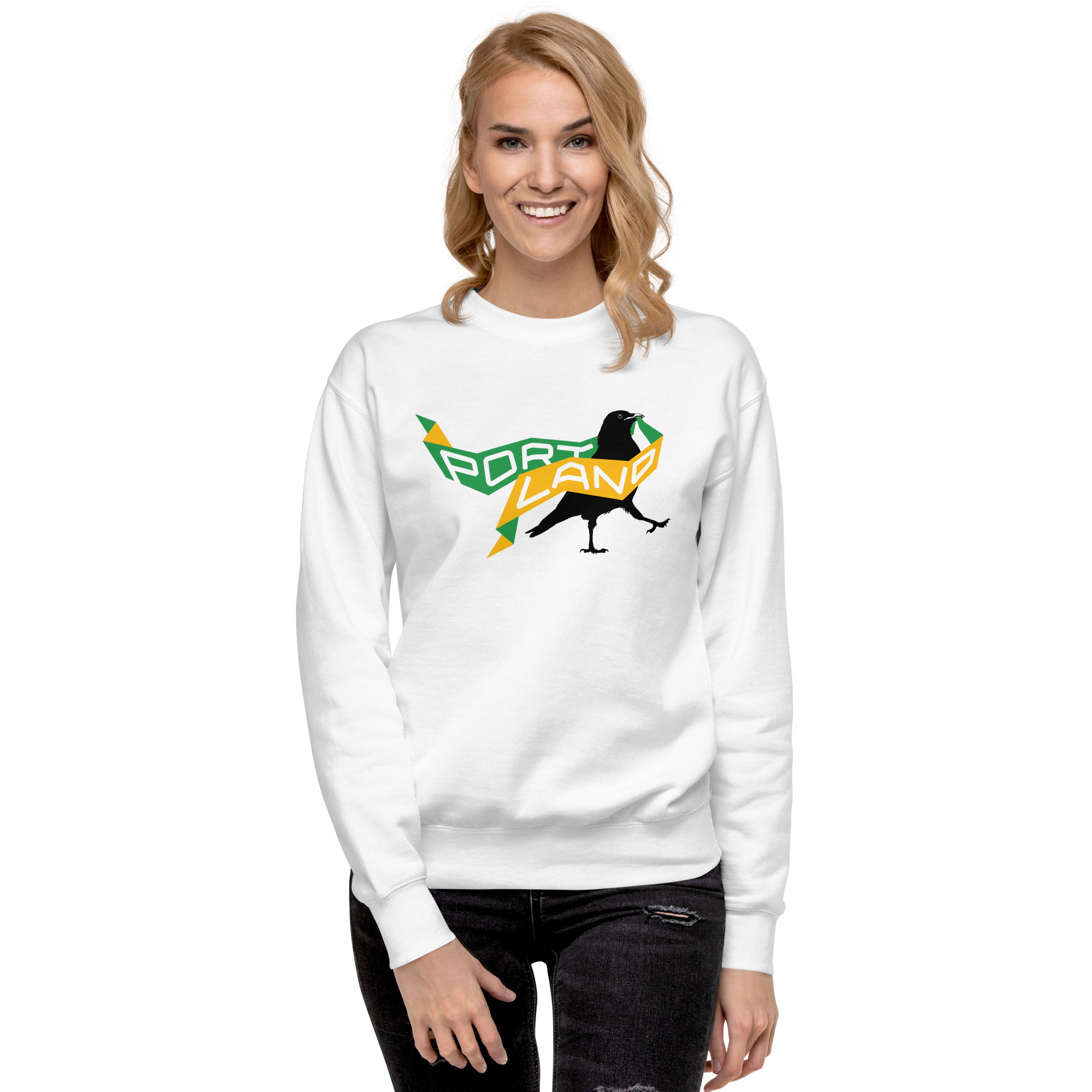 Portland Represent! crow sweatshirt