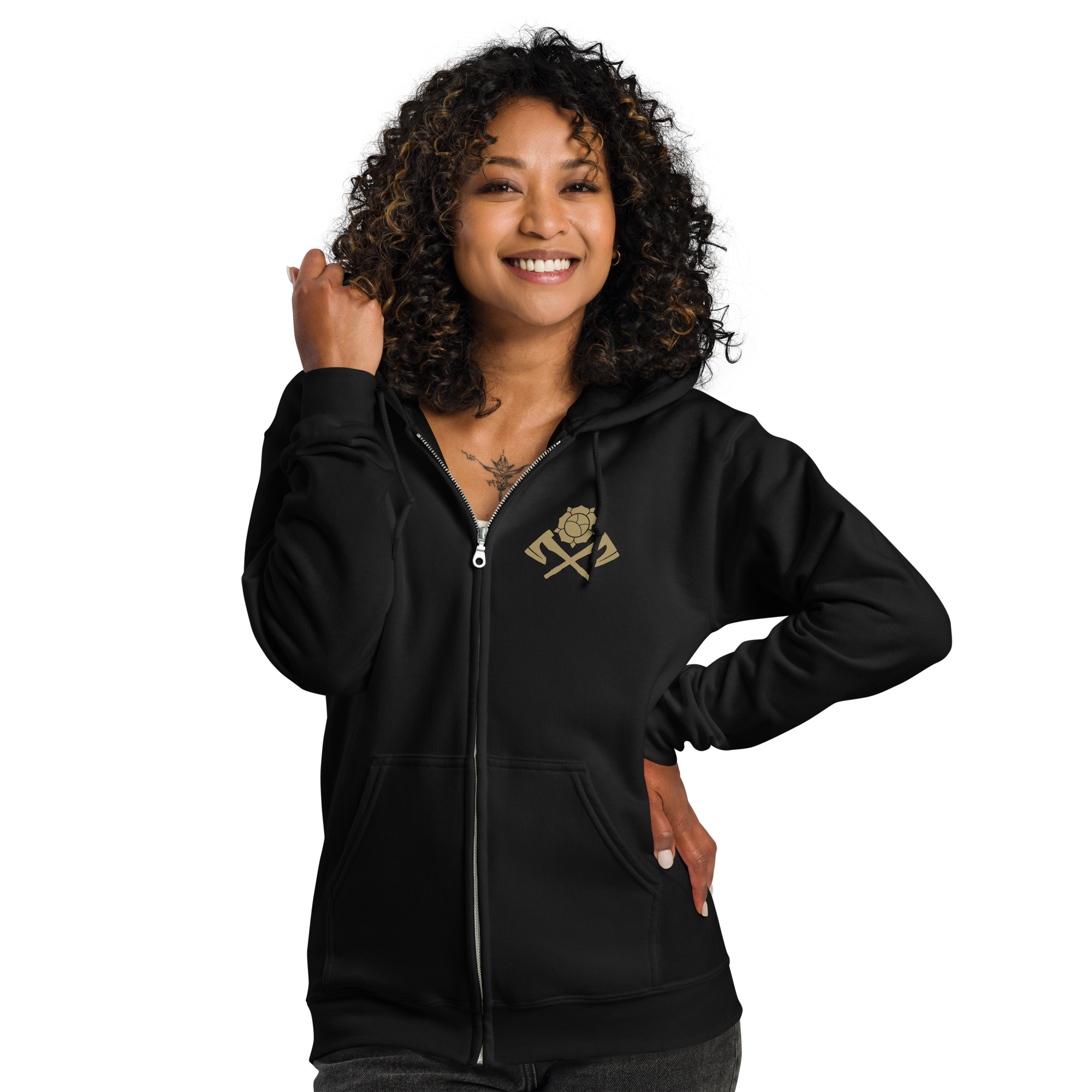 Rose City Kitty (Maneki-Neko) zip hoodie - Image 5