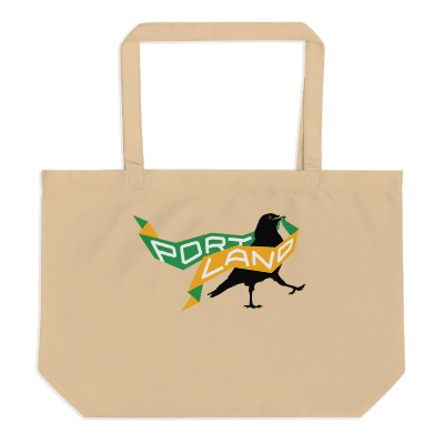Portland Crow large organic tote bag