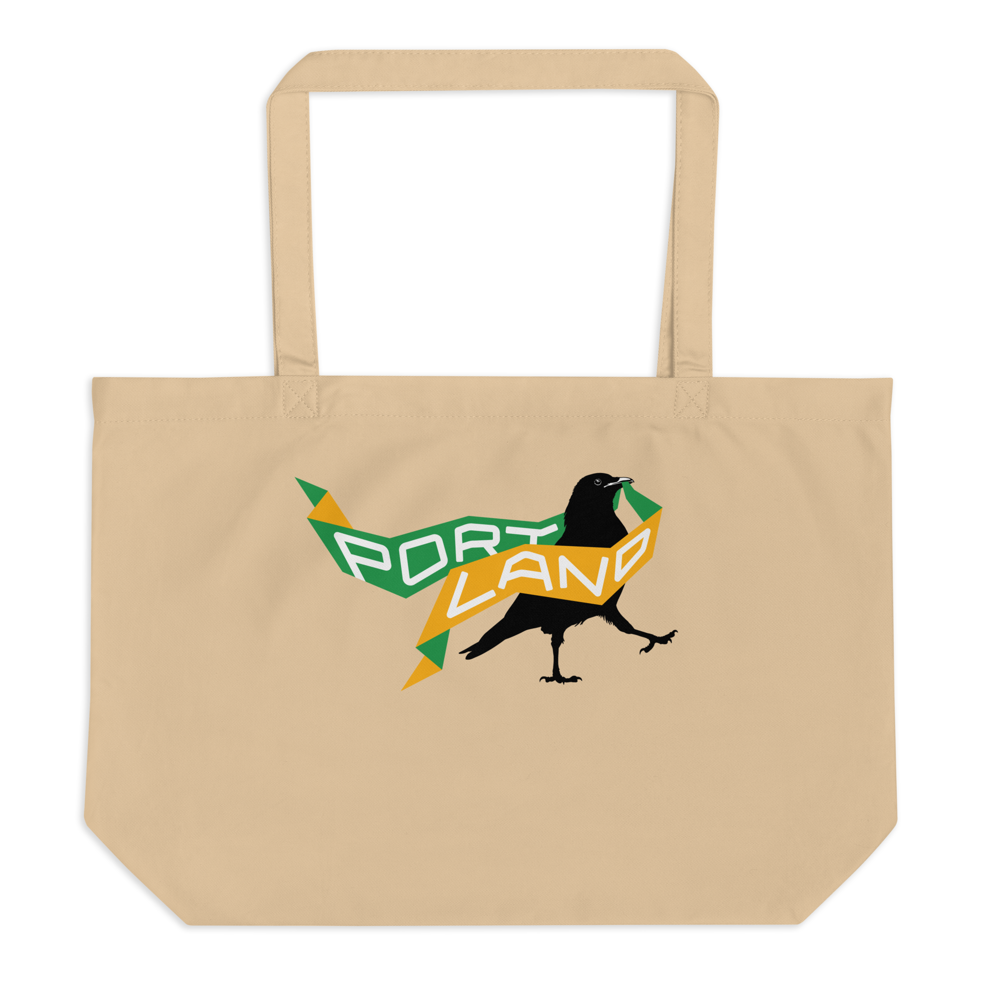 Portland Crow large organic tote bag