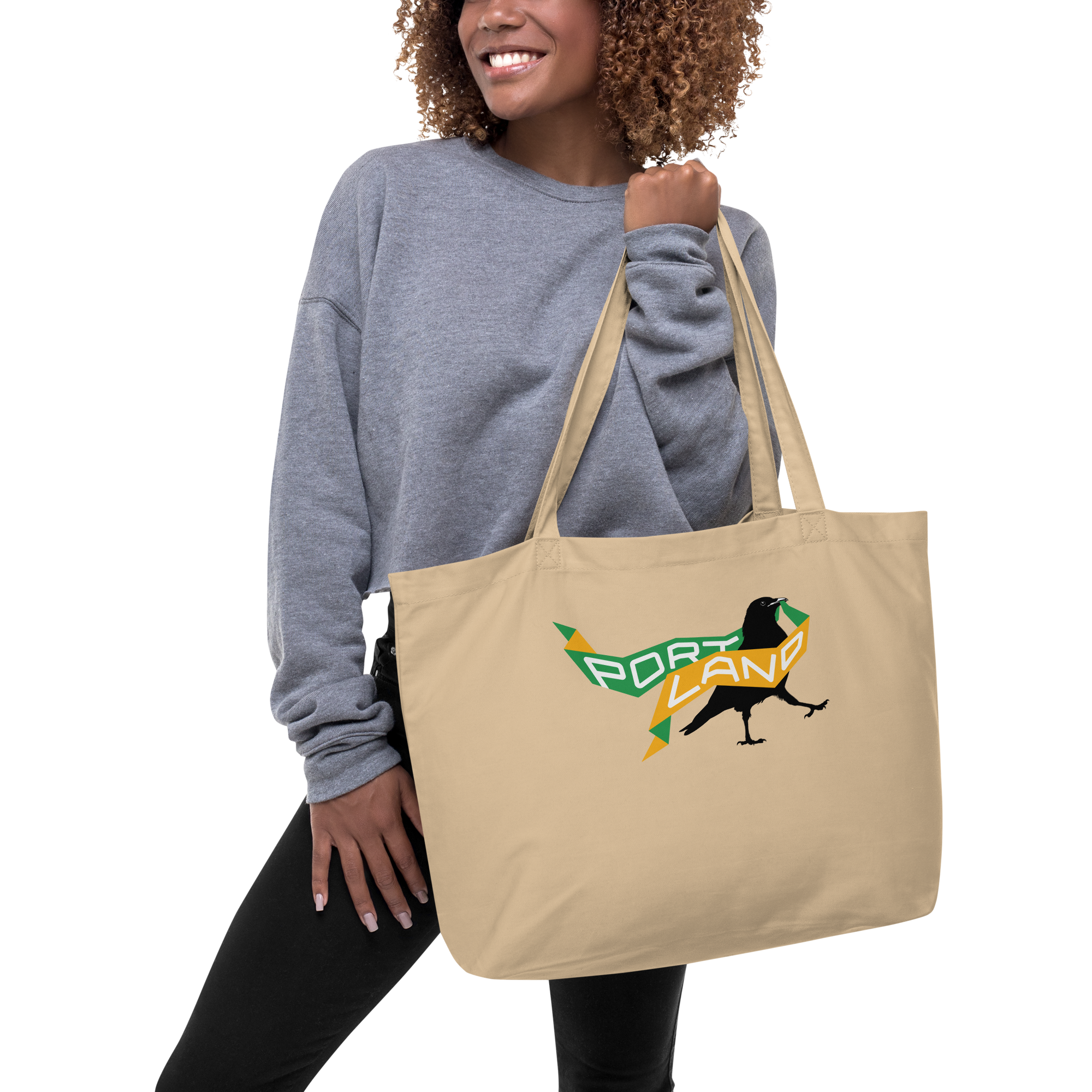 Portland Crow large organic tote bag - Image 2