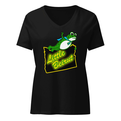 Portland Frog Little Beirut women’s relaxed v-neck t-shirt