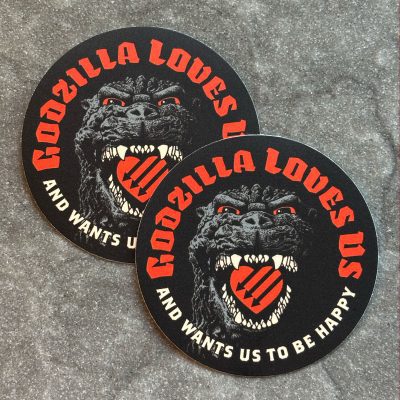godzilla loves us antifascist stickers