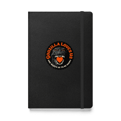 Godzilla Loves Us Heart hardcover notebook