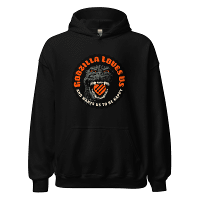 Godzilla Loves Us Antifascist pullover hoodie