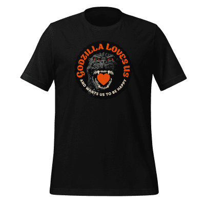 Godzilla Loves Us Heart t-shirt