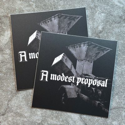 A Modest Proposal woodchipper stickers