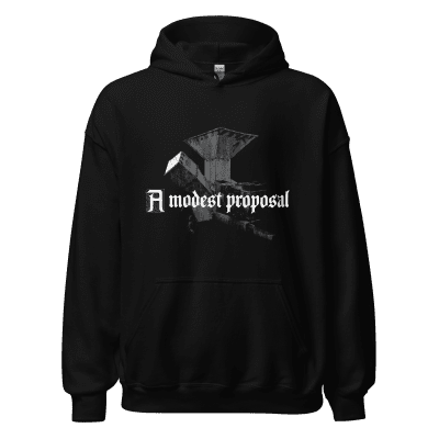 A Modest Proposal woodchipper hoodie