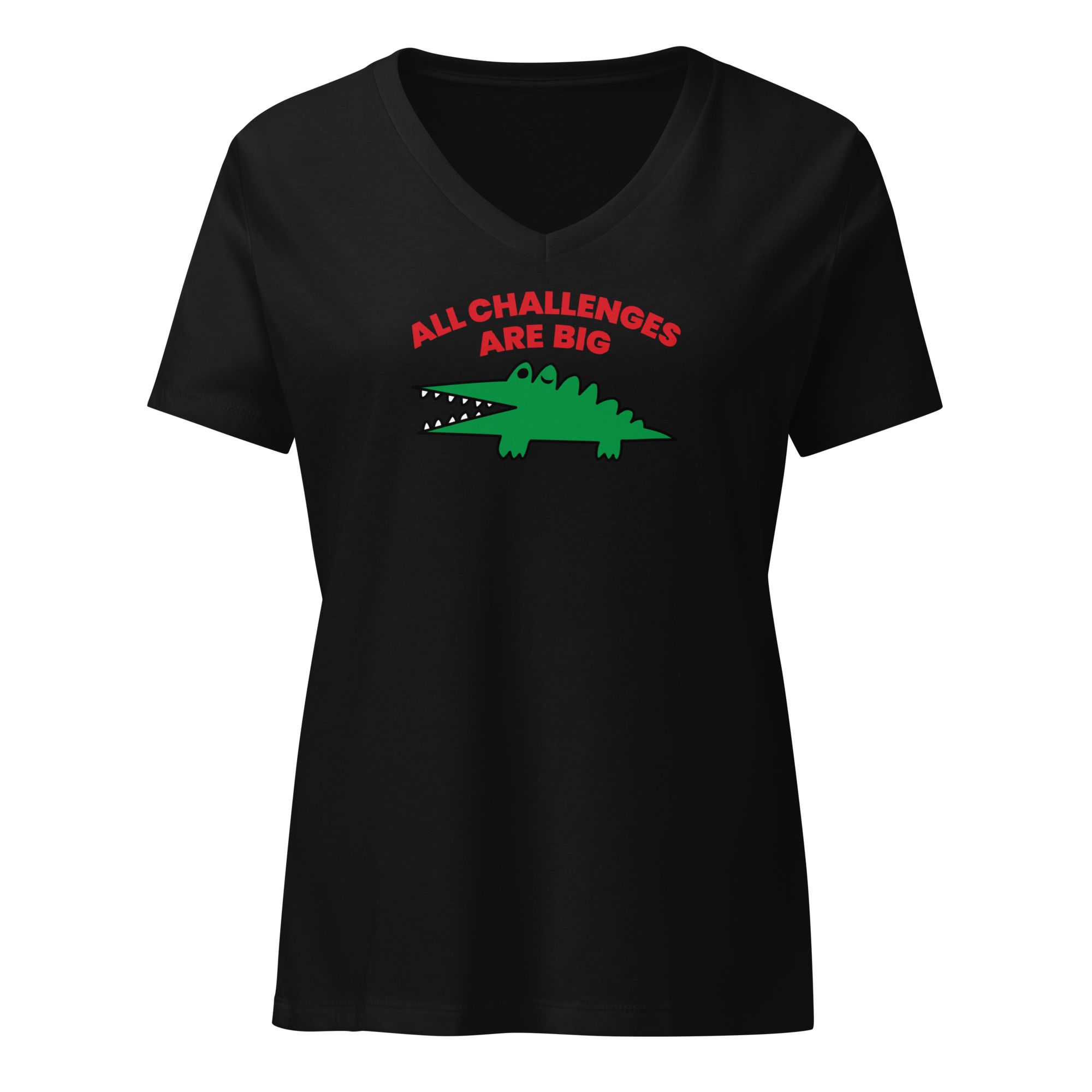 All Challenges Are Big ACAB Sanrio Alligator v-neck