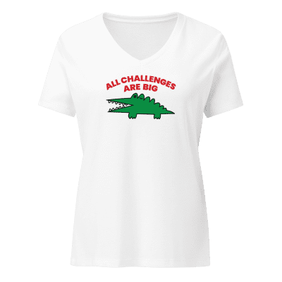 All Challenges Are Big ACAB Sanrio Alligator v-neck