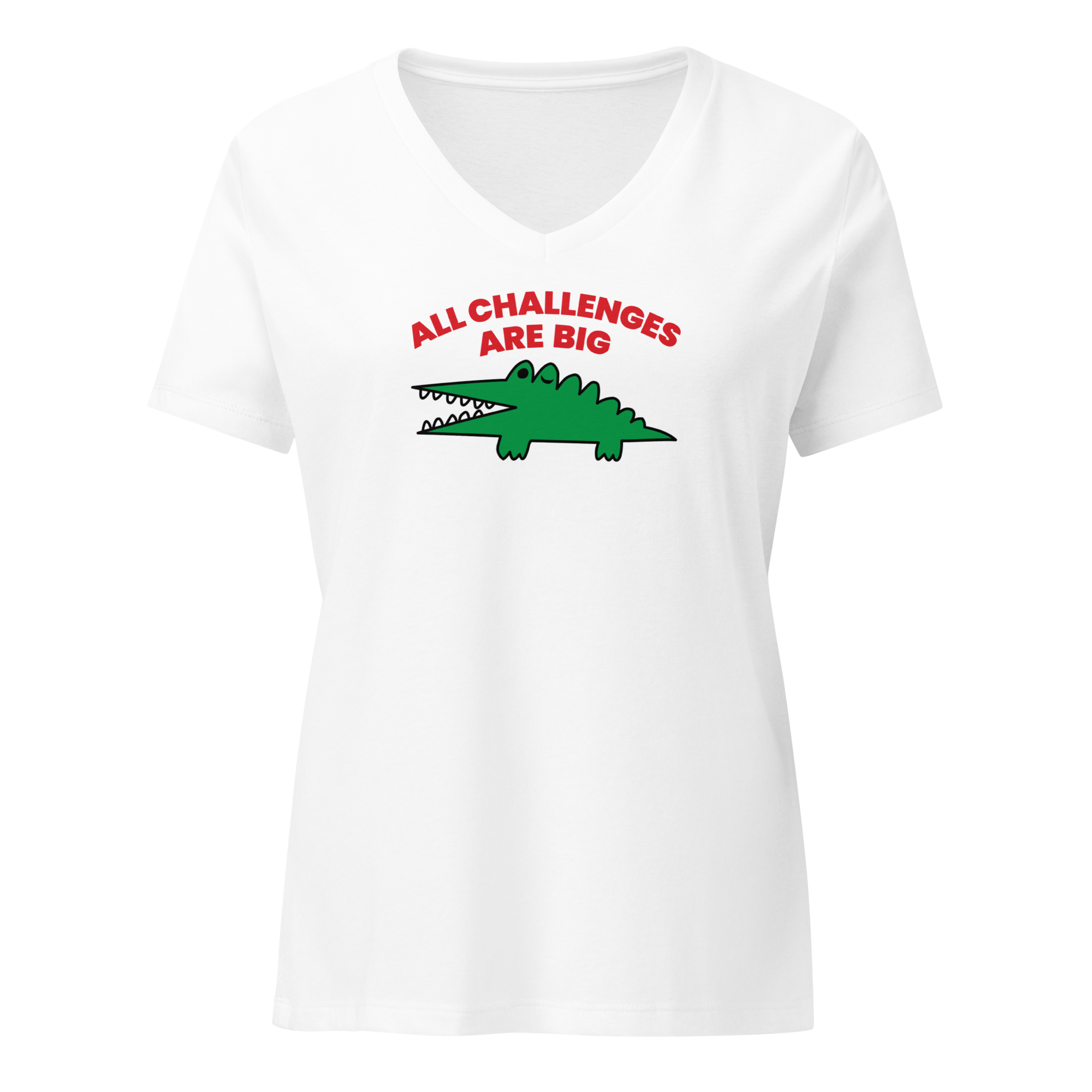 All Challenges Are Big ACAB Sanrio Alligator v-neck