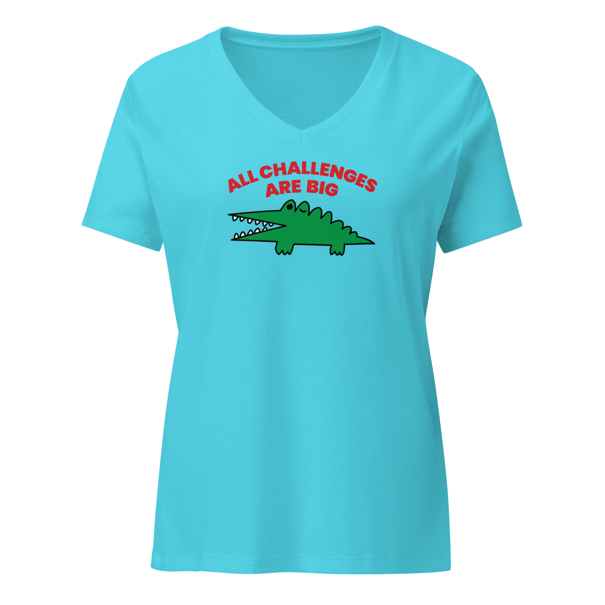 All Challenges Are Big ACAB Sanrio Alligator v-neck