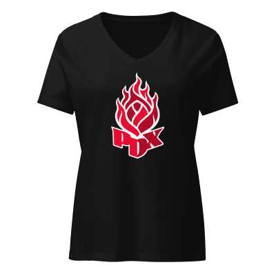 PDX Flaming Rose "Portland Fire" v-neck shirt