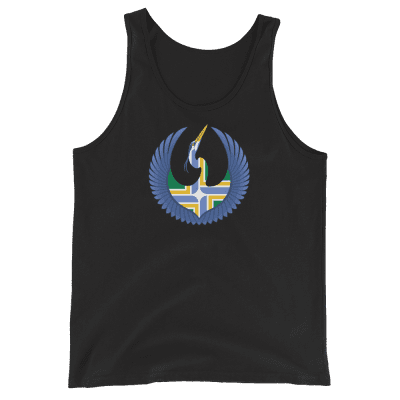Portland Rebel Alliance (Starbird Heron + PDX City flag) tank top