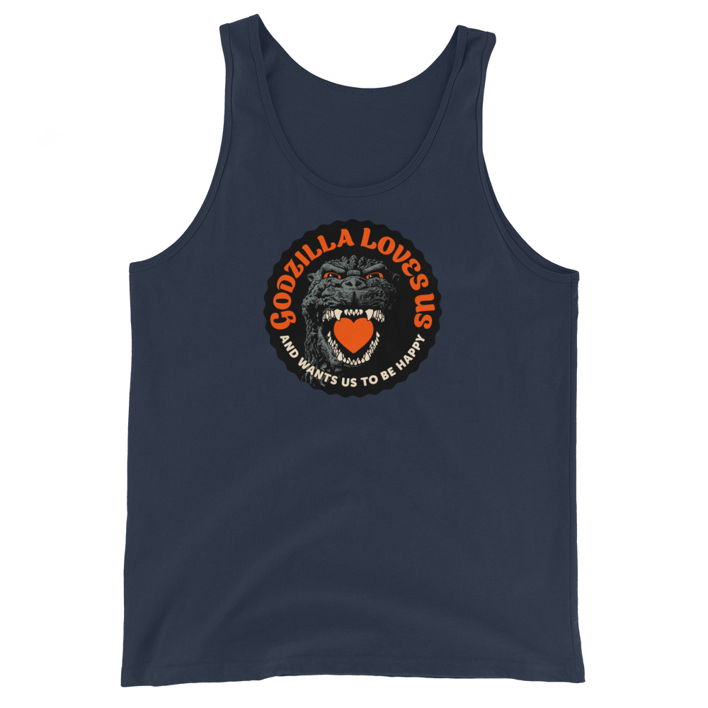 Godzilla Loves Us Heart tank top - Image 2