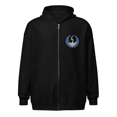 Portland Rebel Alliance (Starbird Heron + PDX City flag) zip hoodie