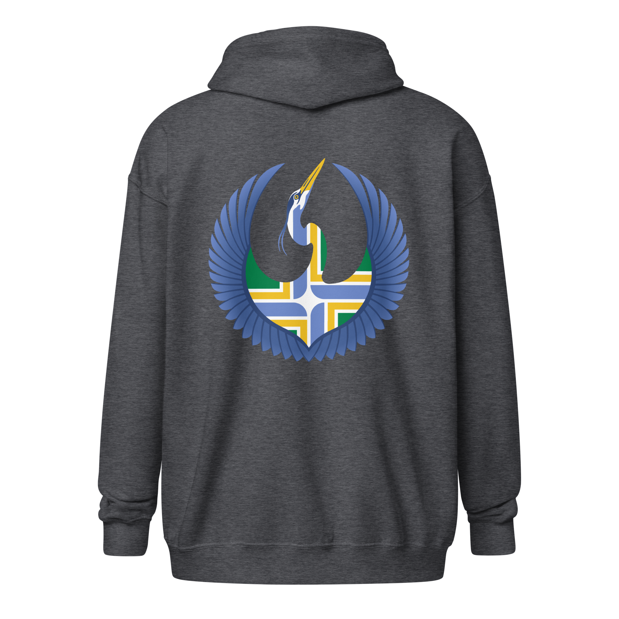 Portland Rebel Alliance (Starbird Heron + PDX City flag) zip hoodie - Image 8