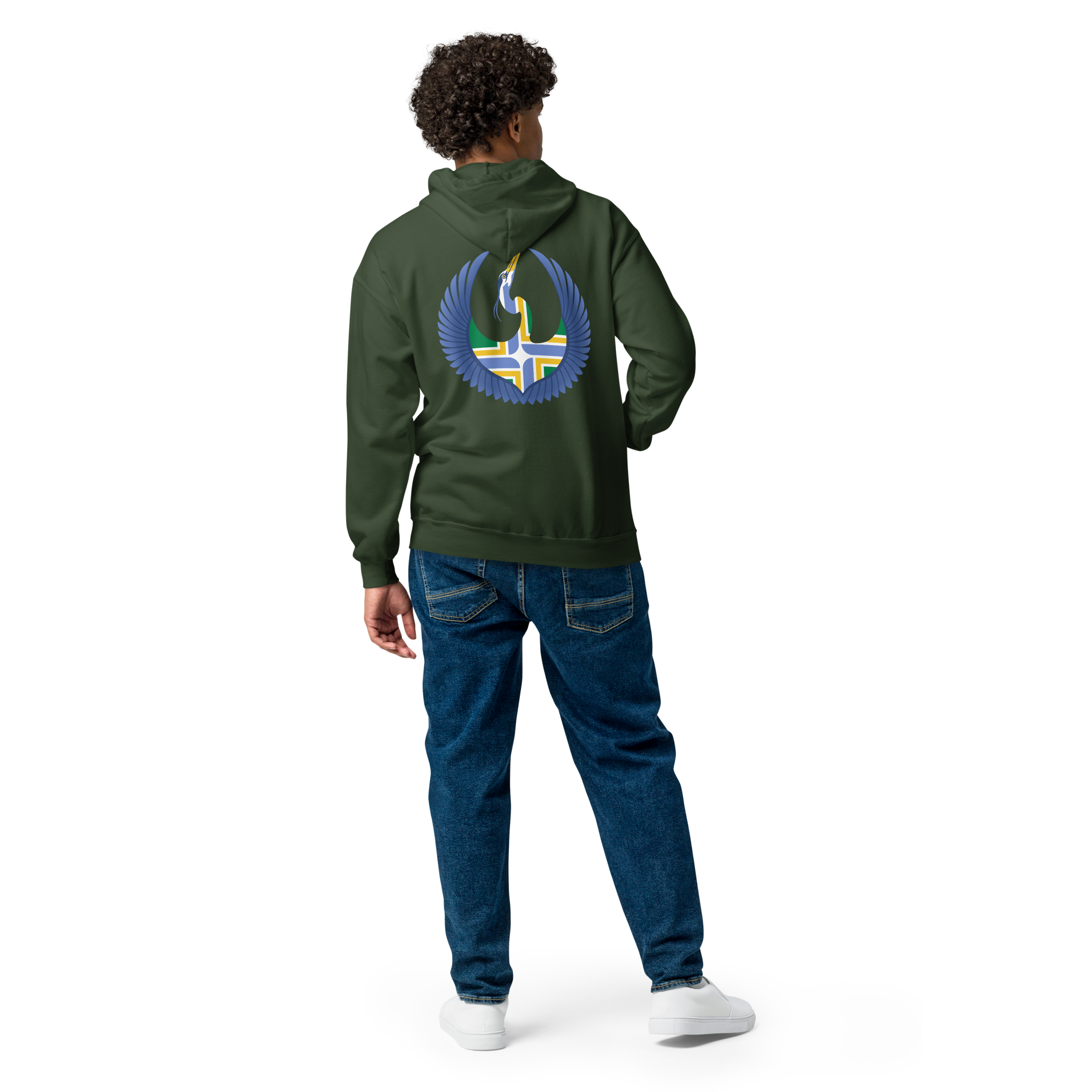 Portland Rebel Alliance (Starbird Heron + PDX City flag) zip hoodie - Image 10
