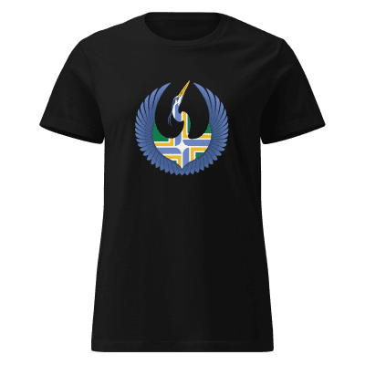 Portland Rebel Alliance (Starbird Heron + PDX City flag) women’s basic softstyle t-shirt